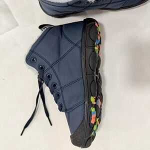 Kids Fleece-Lined Winter Snow Boots - Navy Blue / High Top - Size 1